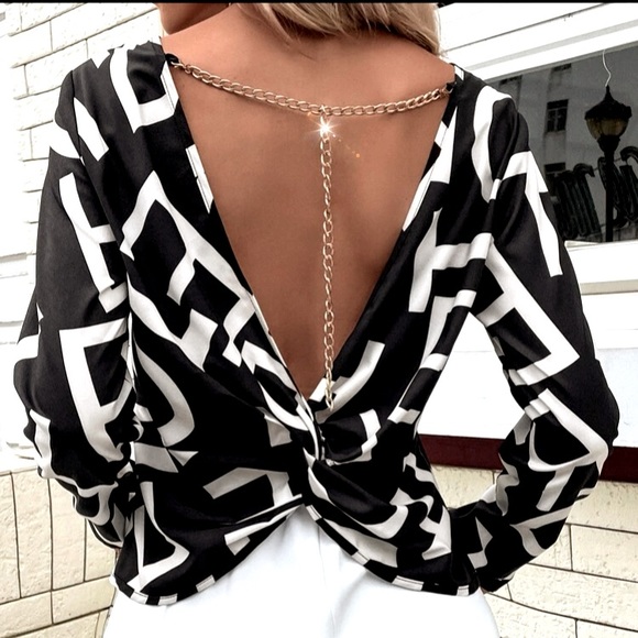 Jeweled Backless Blouse. - Picture 12 of 16